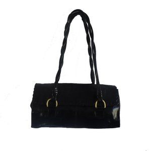 Worthington Black Leather Purse with Twisted Handles